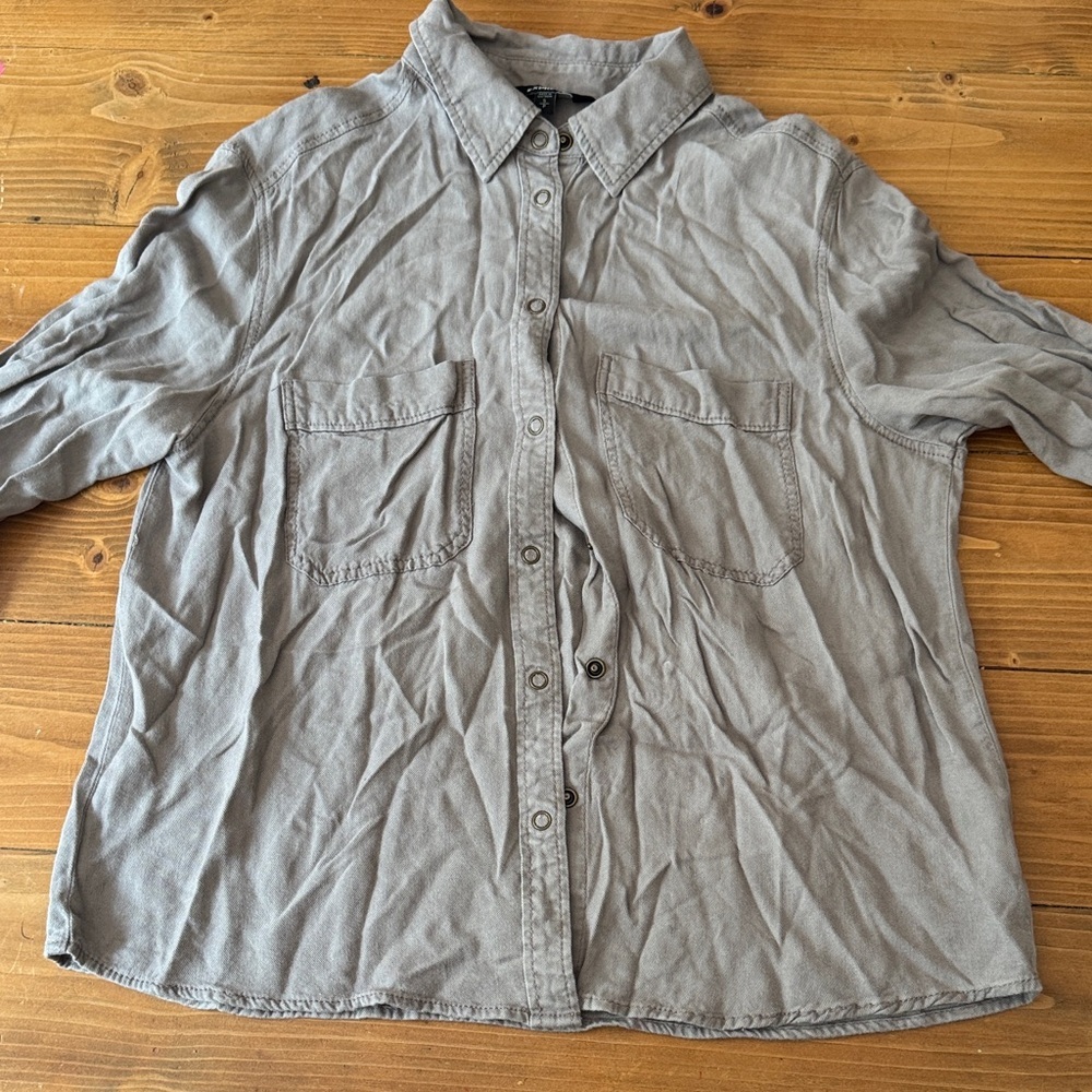 Express‎ Light Gray Collared Shirt